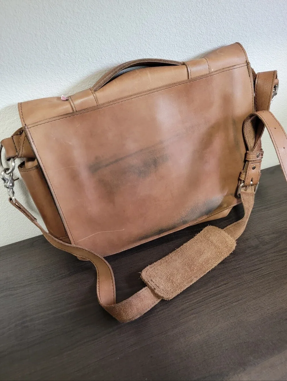 Copper River Co. Brown Leather Harness Crossbody Messenger Rustic Rugged Travel